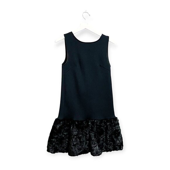 ASOS Black dress with Faux fur trim at the hem line, size 2 - Picture 4 of 14